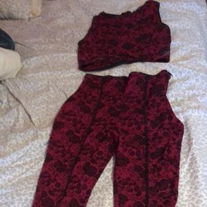 Missguided pink floral pants set